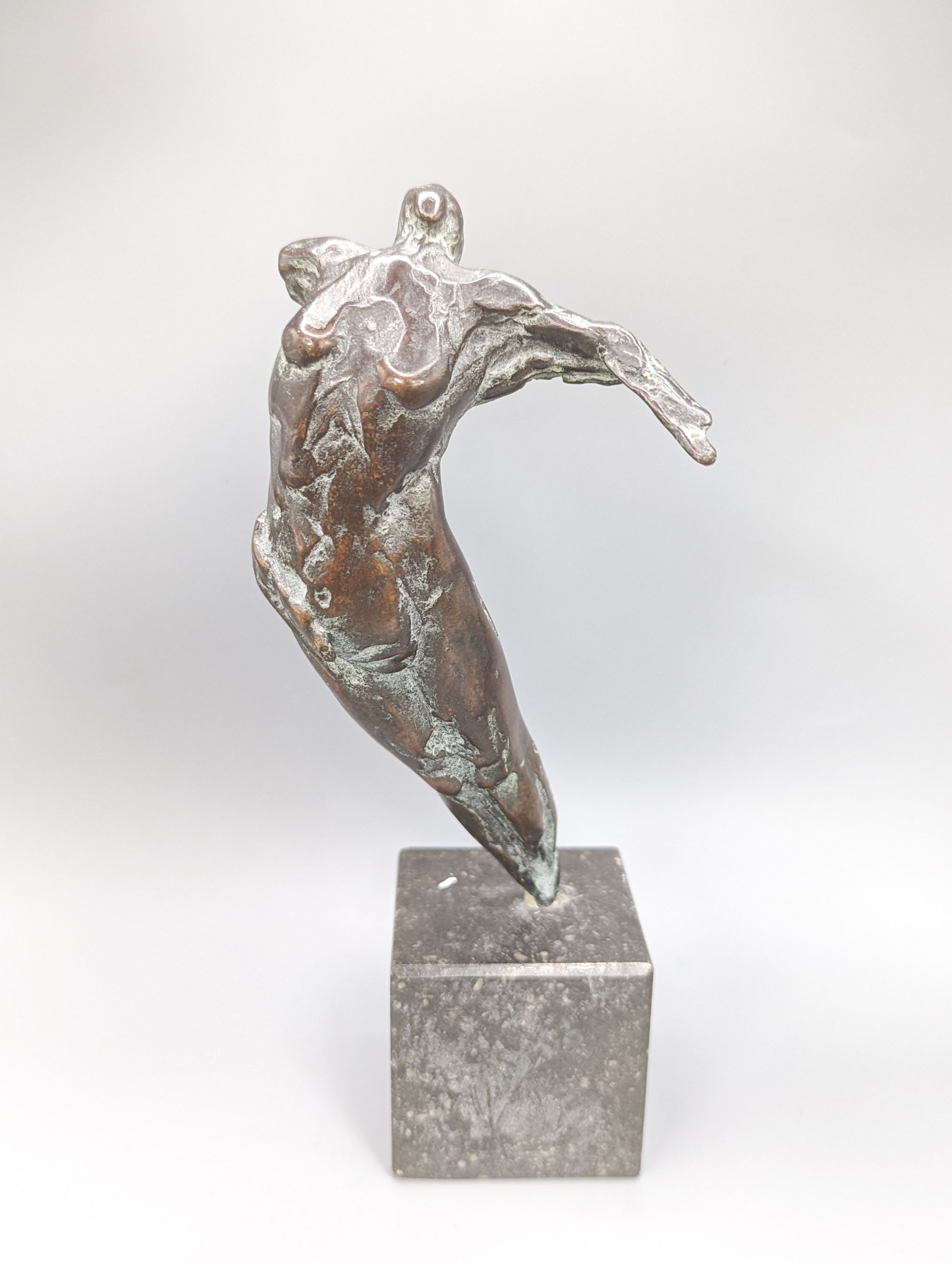 Kiny Copinga-Scholten (b.1943). A bronze figure of Icarus, height 19cm